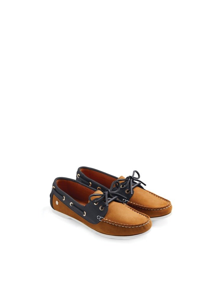 Young Ideas/Henmores - Salcombe Deck Shoe - Tan/Navy - 4