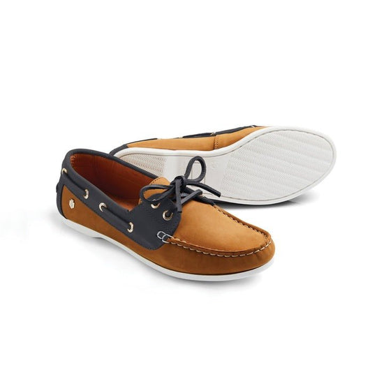 Young Ideas/Henmores - Salcombe Deck Shoe - Tan/Navy - 4