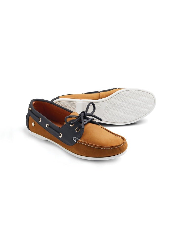 Young Ideas/Henmores - Salcombe Deck Shoe - Tan/Navy - 4