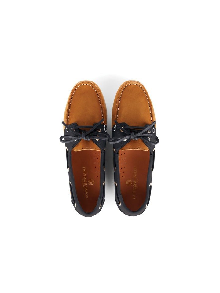 Young Ideas/Henmores - Salcombe Deck Shoe - Tan/Navy - 4