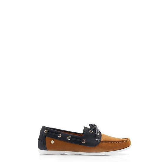Young Ideas/Henmores - Salcombe Deck Shoe - Tan/Navy - 4