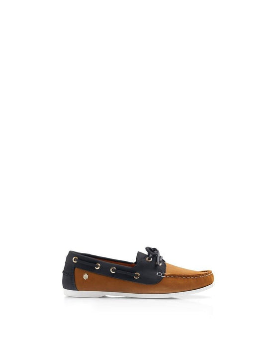 Young Ideas/Henmores - Salcombe Deck Shoe - Tan/Navy - 4