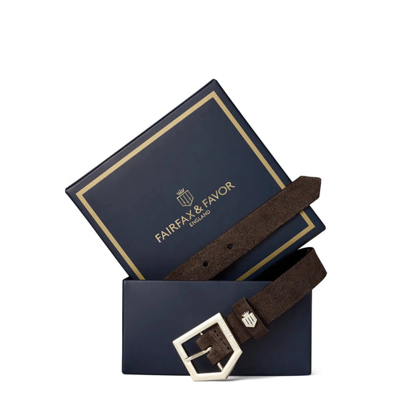 Young Ideas & Henmores - Sennowe Belt - Chocolate Suede - S