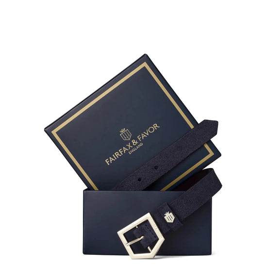 Young Ideas & Henmores - Sennowe Belt - Navy Suede - S