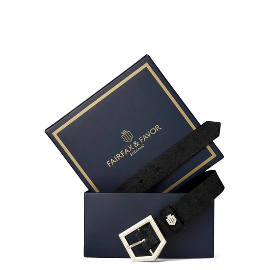 Young Ideas & Henmores - Sennowe Belt - Black Suede - S