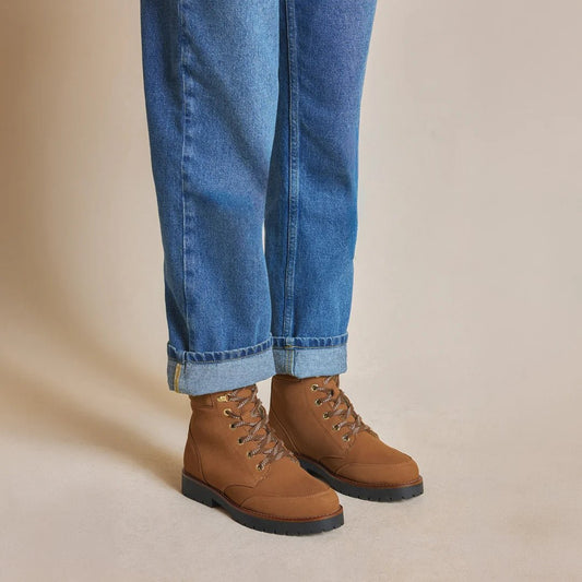 Young Ideas & Henmores -Shearling Lined Galway Ankle Boot -Cognac Nubuck -4