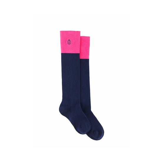 Young Ideas/Henmores - Signature Knee High Socks - Navy/Burgundy - OS