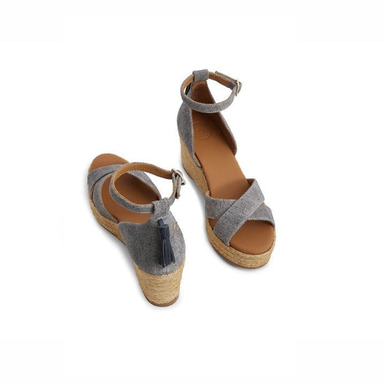 Young Ideas/Henmores - Valencia Wedge Shoe - Denim Suede - 4