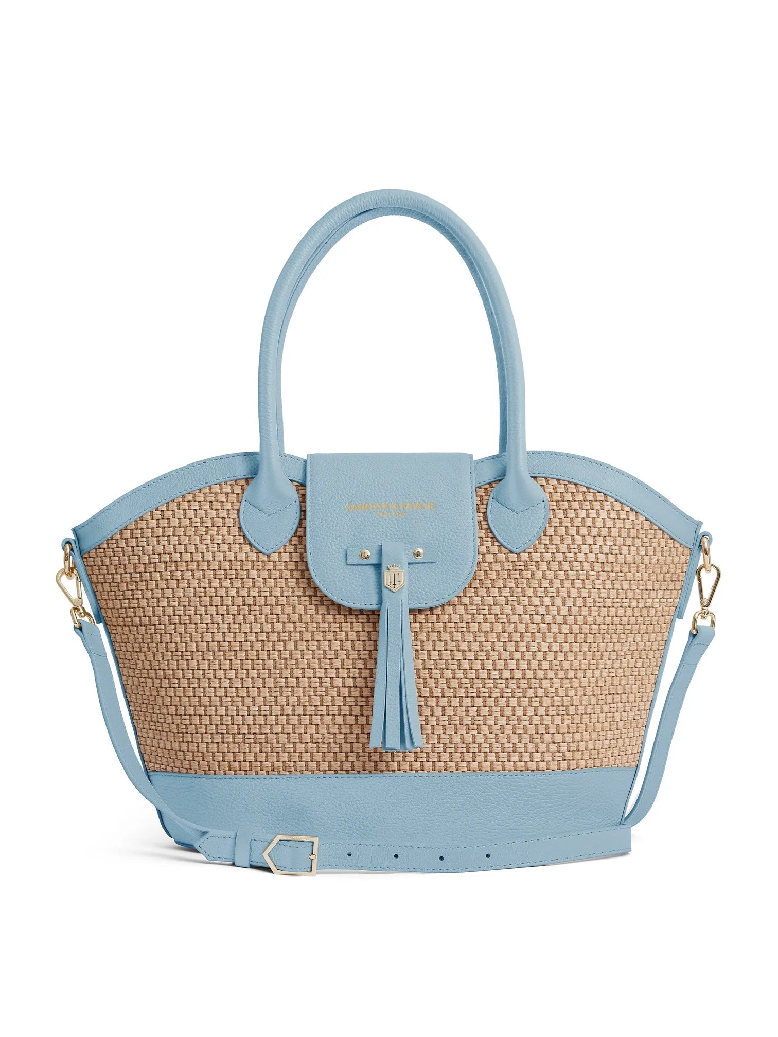 Young Ideas & Henmores - Windsor Basket Bag - Sky Blue Leather - OS