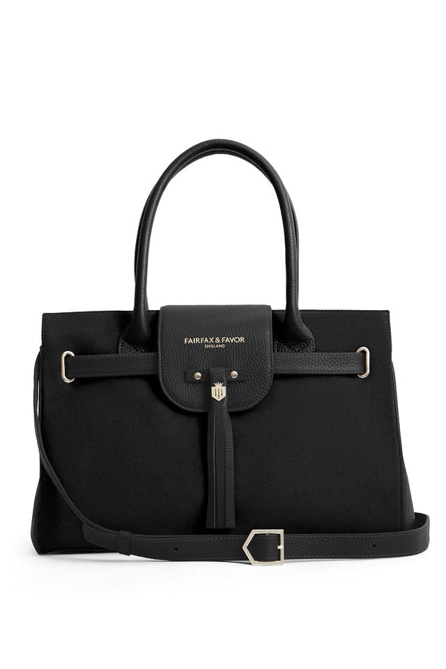 Young Ideas/Henmores - Windsor Handbag - Black Suede - OS