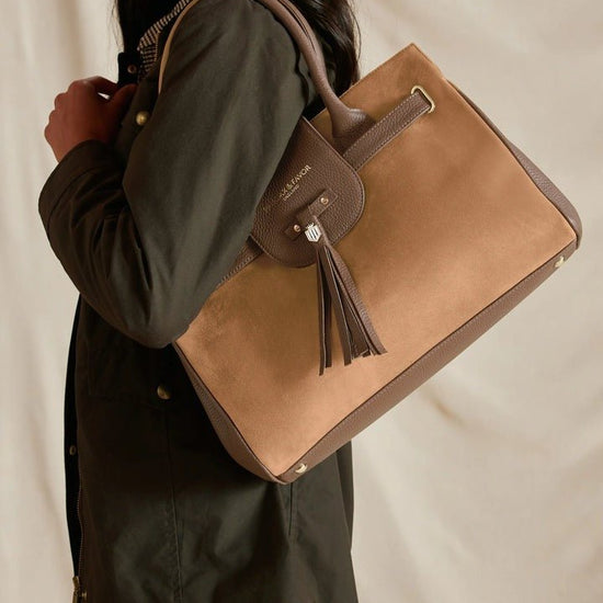 Young Ideas/Henmores - Windsor Handbag - Tan Suede - OS