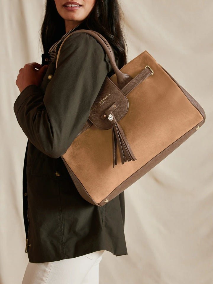 Young Ideas/Henmores - Windsor Handbag - Tan Suede - OS