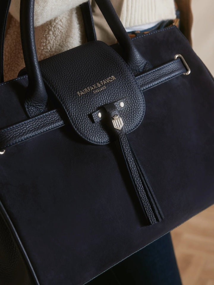 Young Ideas/Henmores - Windsor Handbag - Navy Suede - OS