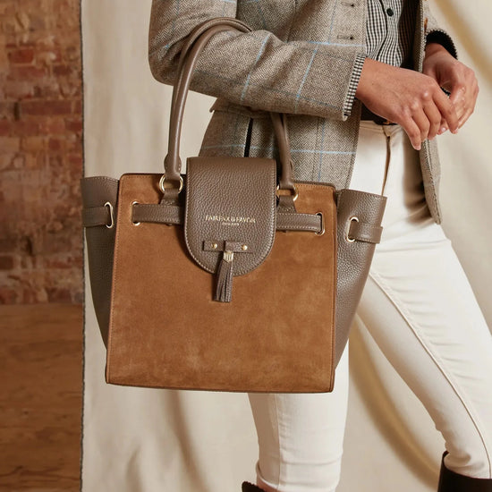 Young Ideas & Henmores - Windsor Tote Bag - Tan Suede - OS