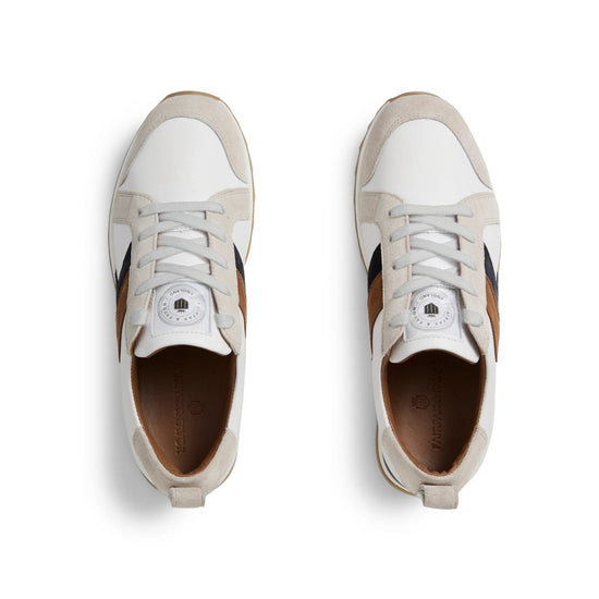 Young Ideas/Henmores - Xandra Leather Trainer - Tan/Navy - 5
