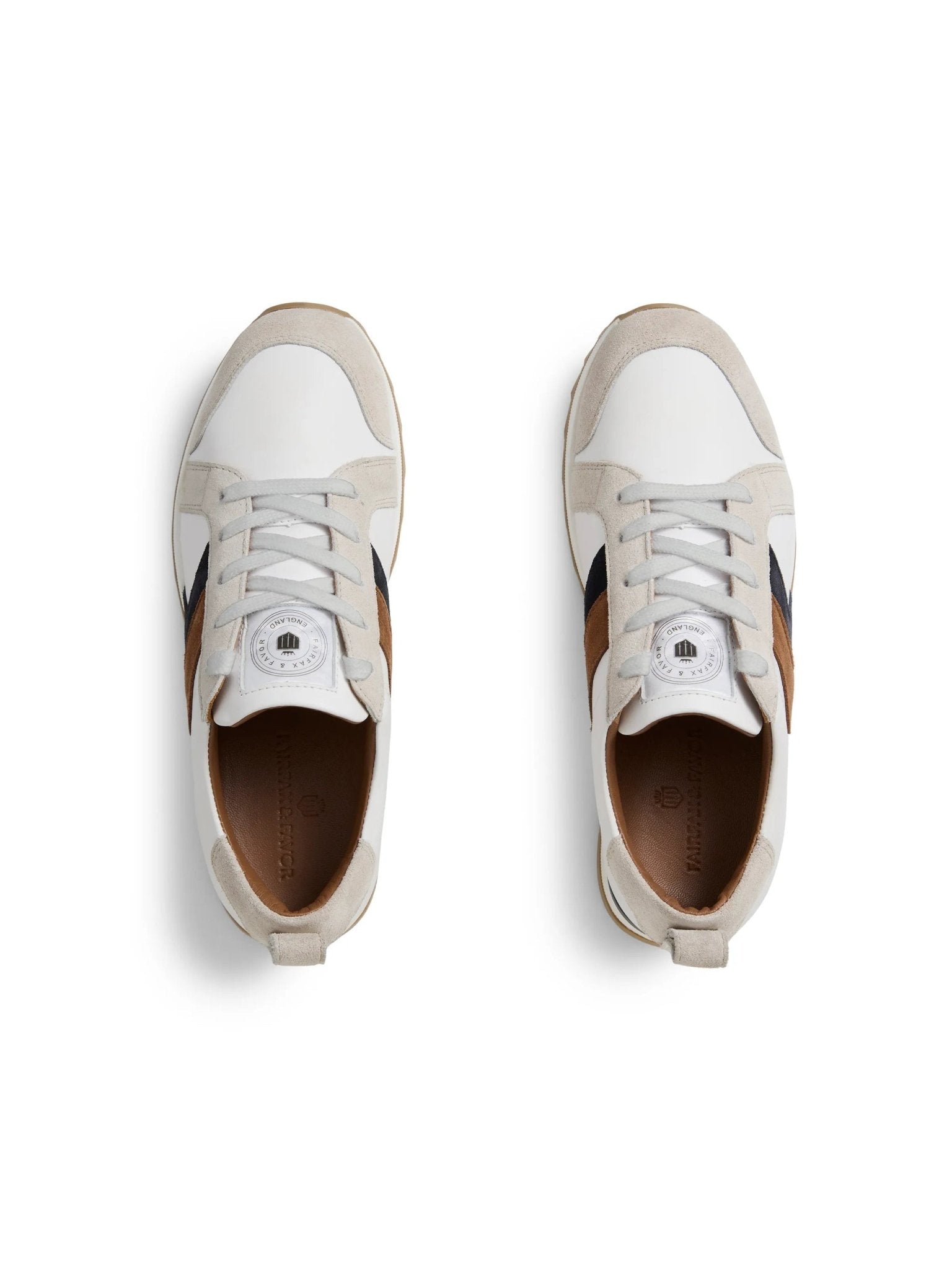 Young Ideas/Henmores - Xandra Leather Trainer - Tan/Navy - 5