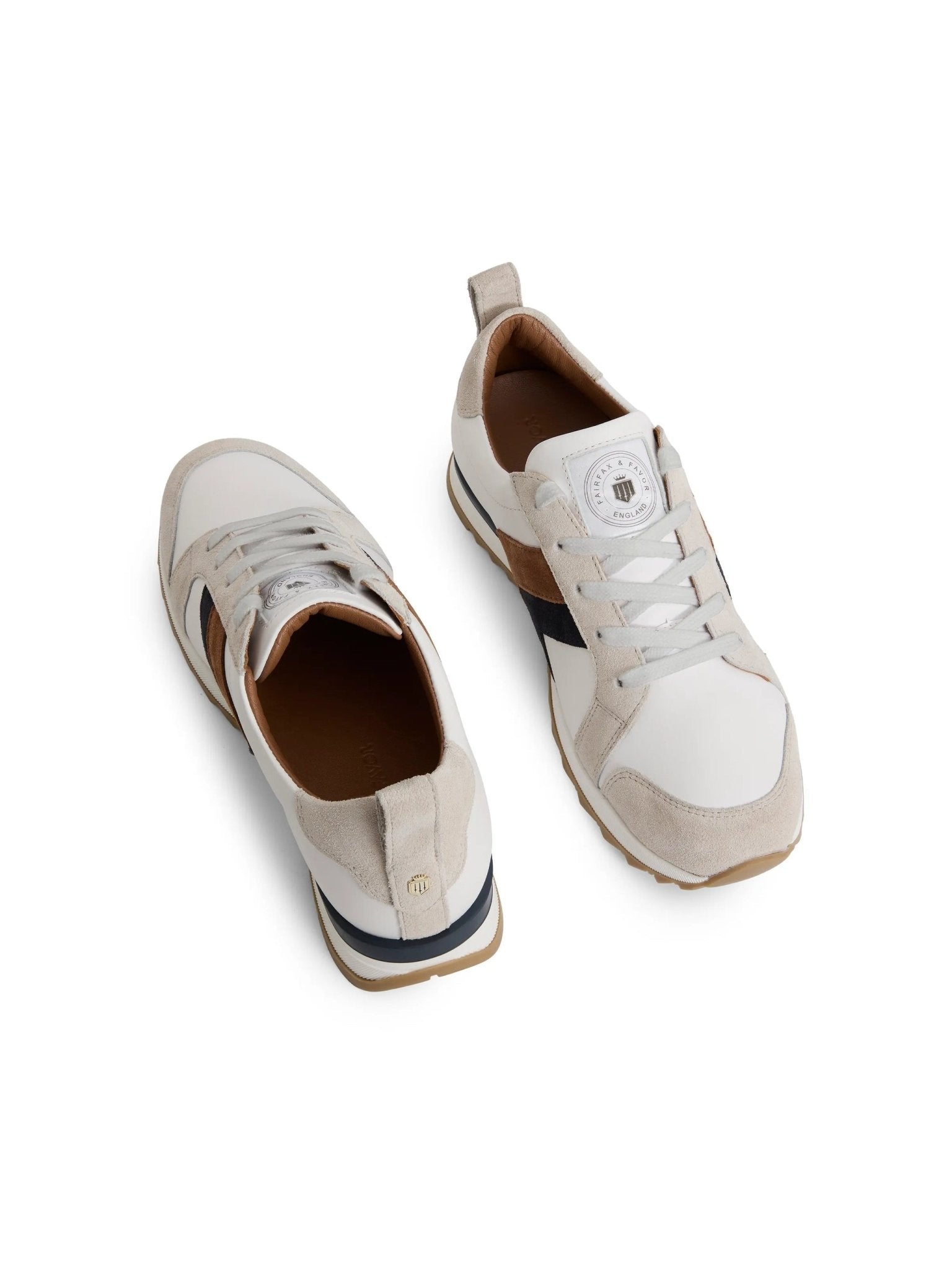 Young Ideas/Henmores - Xandra Leather Trainer - Tan/Navy - 5