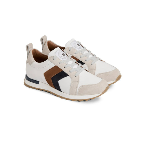 Young Ideas/Henmores - Xandra Leather Trainer - Tan/Navy - 5