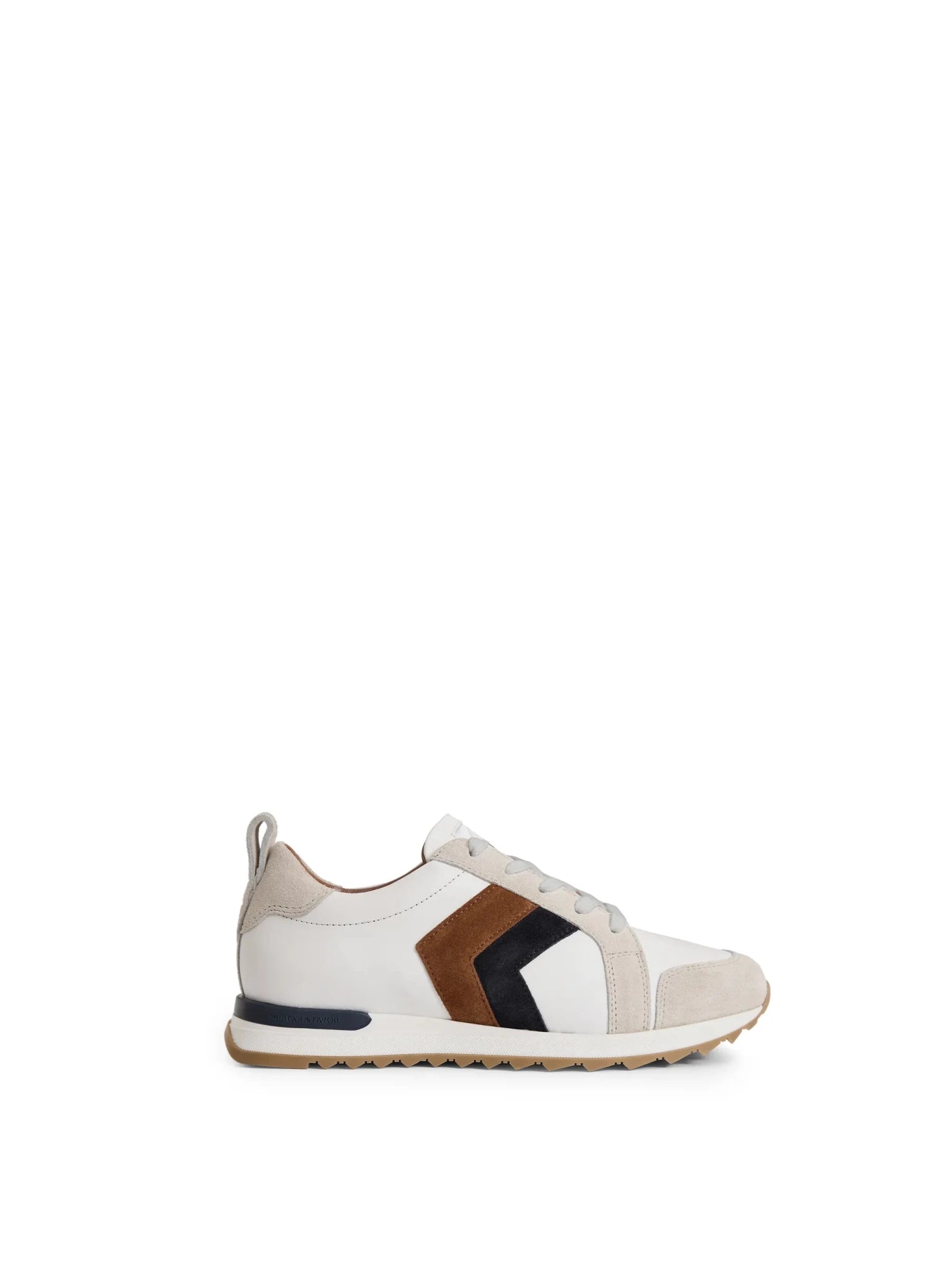 Young Ideas/Henmores - Xandra Leather Trainer - Tan/Navy - 5