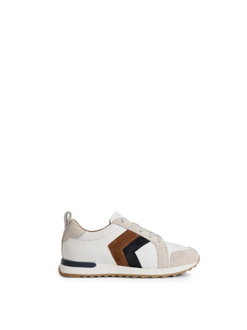 Young Ideas/Henmores - Xandra Leather Trainer - Tan/Navy - 5