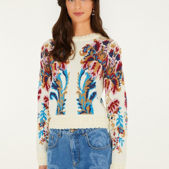 Young Ideas & Henmores -Arabesque Knit Sweater -26007 Off-White -S