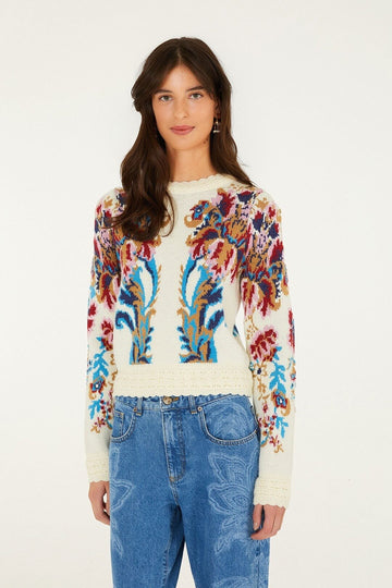 Young Ideas & Henmores -Arabesque Knit Sweater -26007 Off-White -S