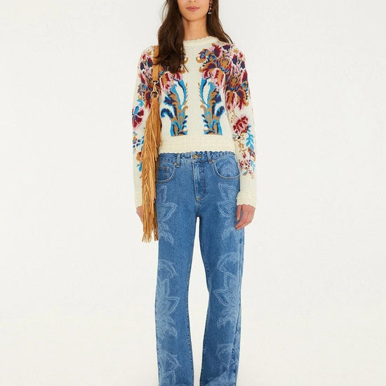 Young Ideas & Henmores -Arabesque Knit Sweater -26007 Off-White -S