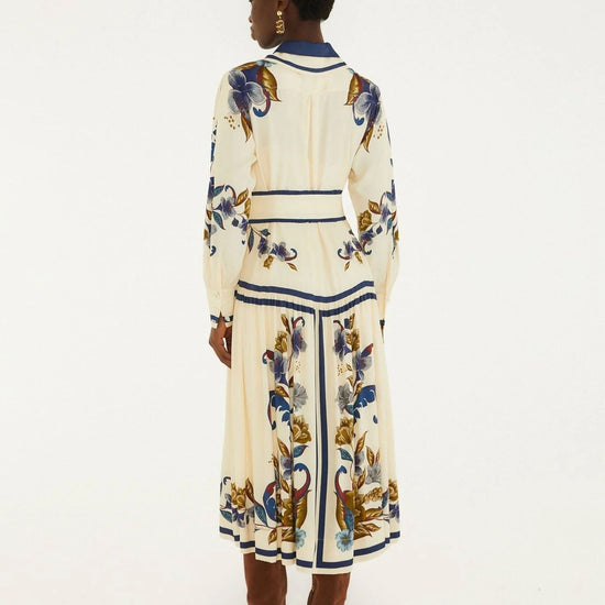 Young Ideas & Henmores -Golden Nature Belted Midi Dress -Cream -XS