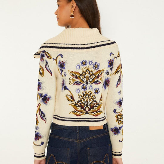 Young Ideas & Henmores -Golden Nature Knit Cardigan -Off White -XS