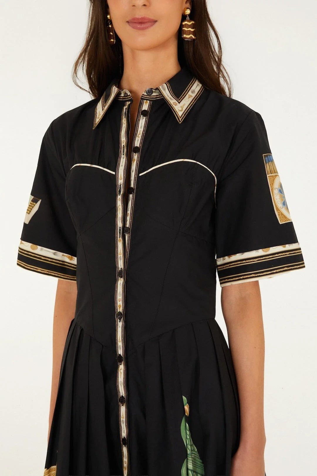 Young Ideas & Henmores -Vintage Souvenirs Midi Dress -26092 Black -XS