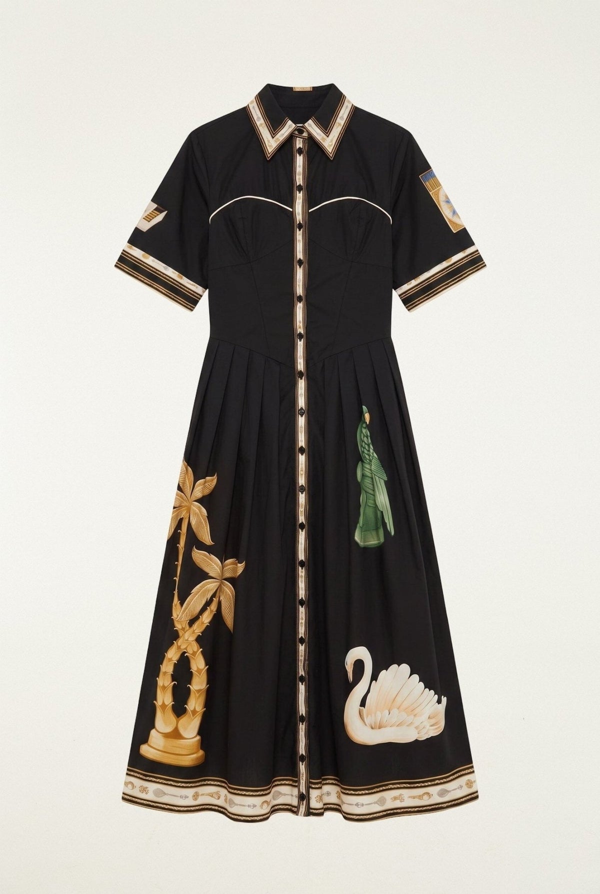 Young Ideas & Henmores -Vintage Souvenirs Midi Dress -26092 Black -XS