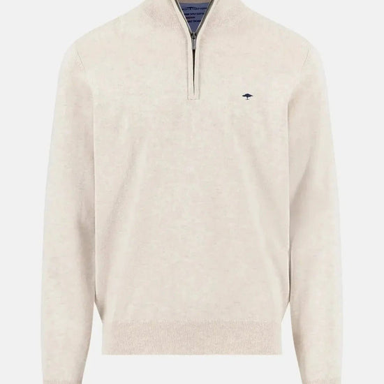 Young Ideas & Henmores - 1/4 Zip Troyer Jumper - 824 OffWhite - S