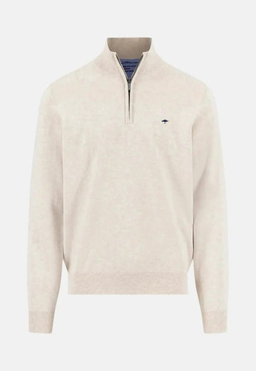 Young Ideas & Henmores - 1/4 Zip Troyer Jumper - 824 OffWhite - S