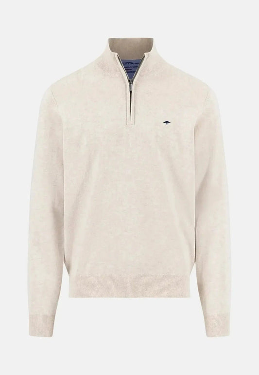 Young Ideas & Henmores - 1/4 Zip Troyer Jumper - 824 OffWhite - S