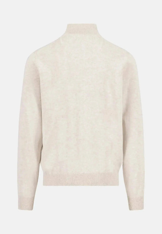 Young Ideas & Henmores - 1/4 Zip Troyer Jumper - 824 OffWhite - S