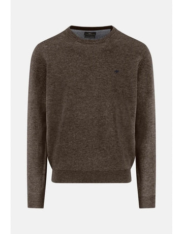 Young Ideas/Henmores - Crew Neck Lambswool Jumper - 861 Dark Chocolate - M