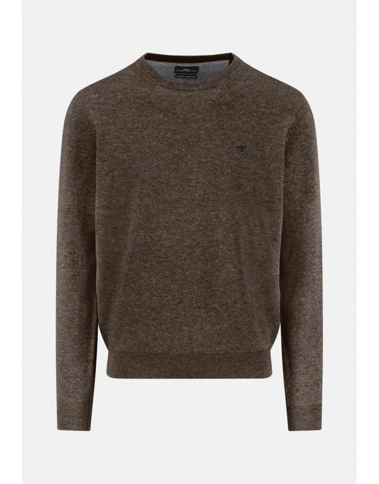 Young Ideas/Henmores - Crew Neck Lambswool Jumper - 861 Dark Chocolate - M