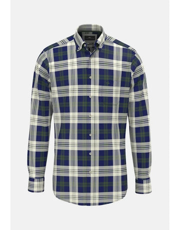 Young Ideas/Henmores - Essential Oxford Check - 736 Dark Leaf - M