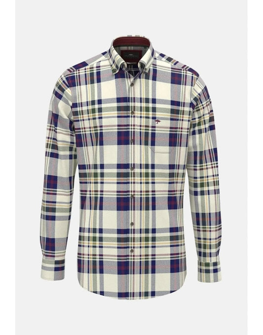 Young Ideas/Henmores - Seasonal Combi Check Shirt - 368 Deep Merlot - M