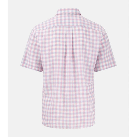 Young Ideas/Henmores - Shortsleeve Linen Check Shirt - 461 Peony - M