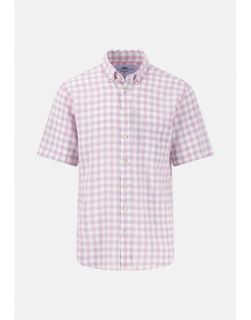 Young Ideas/Henmores - Shortsleeve Linen Check Shirt - 461 Peony - M