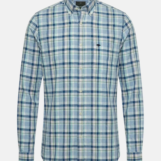 Young Ideas & Henmores - Washed Oxford Check Shirt - 744 Mint - M