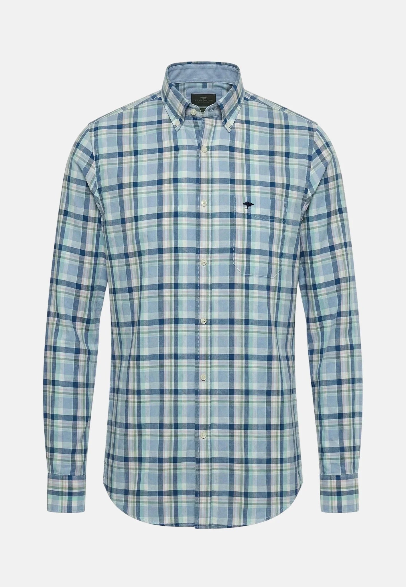 Young Ideas & Henmores - Washed Oxford Check Shirt - 744 Mint - M