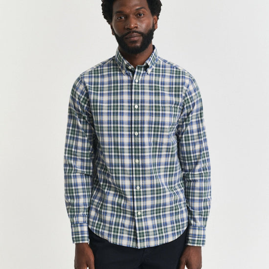 Young Ideas/Henmores - Archive Poplin Check Shirt - 338 Forest Green - M
