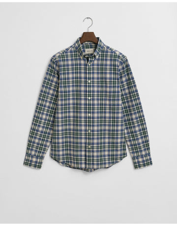 Young Ideas/Henmores - Archive Poplin Check Shirt - 338 Forest Green - M