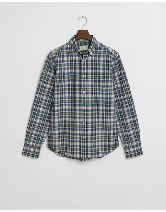 Young Ideas/Henmores - Archive Poplin Check Shirt - 338 Forest Green - M