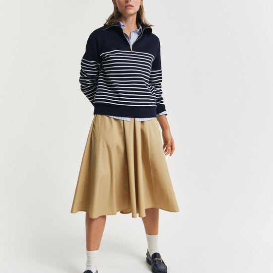 Young Ideas/Henmores - Breton Rib Half Zip Sweat - 113 Eggshell - S