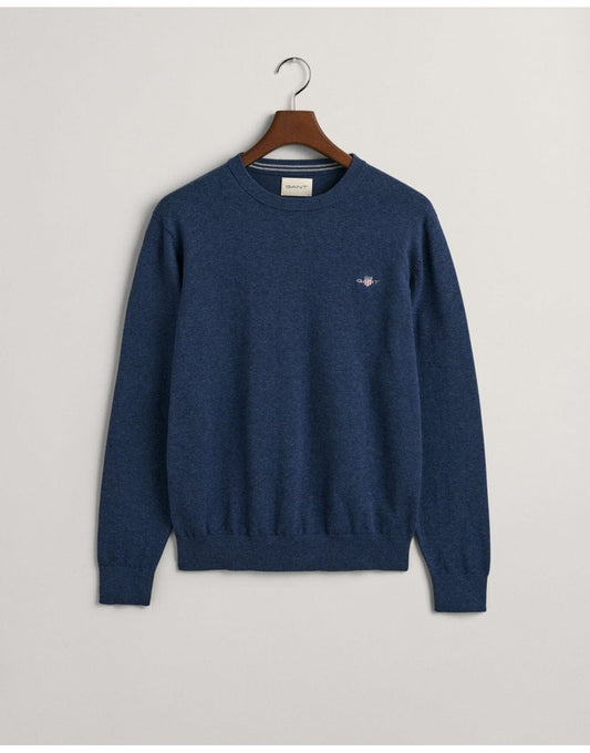 Young Ideas/Henmores - Classic Cotton Crew Neck - 902 Dark Jeansblue Melange - M