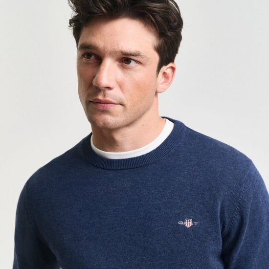 Young Ideas/Henmores - Classic Cotton Crew Neck - 902 Dark Jeansblue Melange - M