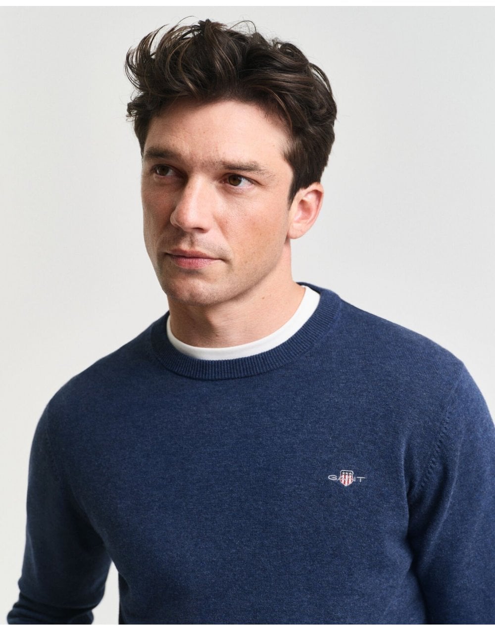 Young Ideas/Henmores - Classic Cotton Crew Neck - 902 Dark Jeansblue Melange - M